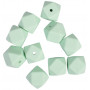 Geometryczne koraliki silikonowe Infinity Hearts Mint Green 14 mm - 10 szt.