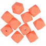 Geometryczne koraliki silikonowe Infinity Hearts ciemnopomarańczowe 14 mm - 10 szt.