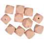 Infinity Hearts Beads Geometric Silicone Light Brown 14mm - 10 szt.