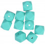Geometryczne koraliki silikonowe Infinity Hearts Geometric Turquoise 14 mm - 10 szt.