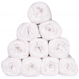 Mayflower Cotton 8/4 Junior Garnpakke Unicolor 1402 Hvid - 10 stk