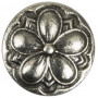 Button Tin Flower Antique Silver 16,5mm z uszkiem - 5 szt.