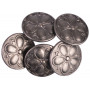 Button Tin Flower Antique Silver 20,5mm z uszkiem - 5 szt.