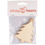 Infinity Hearts From and To Card Christmas Tree Wood Nature 8,7x6,4cm - 5 szt.