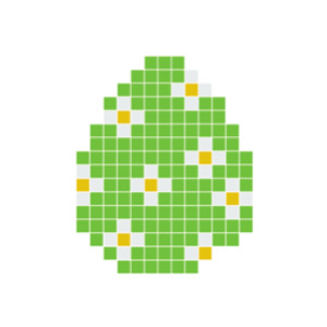 Pixelhobby Zielone Jajko Wielkanocne - Wzór na Mozaikę Wielkanocną