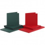 Kartki i koperty, zielone, czerwone, rozmiar kartki 15x15 cm, rozmiar koperty 16x16 cm, 110+230 g, 50 kompletów/ 1 pk.