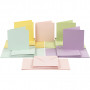 Kartki i koperty, kolory pastelowe, rozmiar kartki 15x15 cm, rozmiar koperty 16x16 cm, 110+220 g, 50 kompletów/ 1 pk.