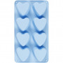 Forma silikonowa, pusta 70x60 mm, 100 ml, jasnoniebieska, serca, 1 szt.