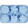 Forma silikonowa, pusta 60x75 mm, 75 ml, jasnoniebieska, kwiaty, 1 szt.