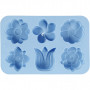 Forma silikonowa, pusta 60x75 mm, 75 ml, jasnoniebieska, kwiaty, 1 szt.
