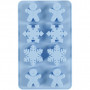 Forma silikonowa, pusta 30x45 mm, 12,5 ml, jasnoniebieska, kryształki lodu i ciasteczka, 1pk.