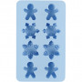 Forma silikonowa, pusta 30x45 mm, 12,5 ml, jasnoniebieska, kryształki lodu i ciasteczka, 1pk.