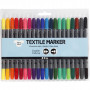 Marker tekstylny, grubość linii: 2,3+3,6 mm, standardowe kolory, 20szt.