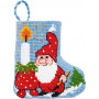 Zestaw do haftu Permin Christmas Stocking Elf with Candle 7x8cm