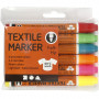 Marker do tekstyliów, kolory neonowe, linia 2-4 mm, 6 szt./ 1 pk.