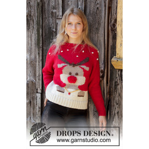 Red Nose Sweter by DROPS Design - Sweter Wzór na Druty Rozmiar S-XXXL