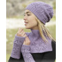 Sweet Verbena by DROPS Design - Zestaw z czapką, ocieplaczem na szyję i pulowerkiem Rozmiar wzoru dzianiny. S/M - M/L