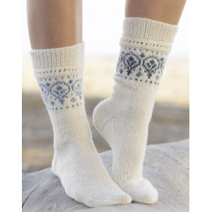 Nordic Summer Socks by DROPS Design - Dziergane Skarpety ze Wzorkiem Nordyckim Rozmiar 35 - 43