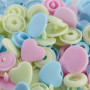 Prym Love Color Snaps Plastic Heart 12,4mm Ass. Pink/Blue/Green - 30 szt.