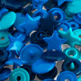 Prym Love Color Snaps Plastic Star 12,4mm Ass. Odcienie niebieskie - 30 szt.