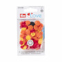 Prym Love Color Snaps Plastic Flower 13,6mm Ass. Czerwony/Pomarańczowy/Żółty - 30 szt.