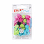 Prym Love Color Snaps Plastic Flower 13,6mm Ass. Pink/Green/Turquoise - 30 szt.