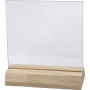Płyta szklana z drewnianą stopką, rozmiar 7,5x7,5 cm, grubość 28 mm, 10 kompletów/ 1 szt.