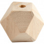 Koralik drewniany fasetowany, szer: 43 mm, wielkość otworu 8 mm, 3 szt./ 1 pk.