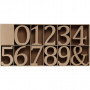 Litery, cyfry i symbole z drewna, wys: 8 cm, grubość 1,5 cm, 240 szt./ 1 pk.
