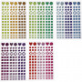 Naklejki do mozaiki, dupa. kolory, średnica. 8-14 mm, 11x16,5 cm, 10 arkuszy/ 1 pk.