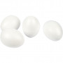 Jajka, H: 10 cm, białe, styropianowe, 25szt.