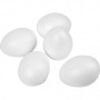 Jajka, H: 8 cm, białe, styropianowe, 50szt.