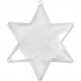 Gwiazda dekoracyjna, przezroczysta, wys: 10 cm, 5 szt./ 1 pk.