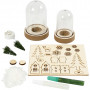 Zestaw materiałów do dzwonków z dekoracją wnętrza, wys.: 10+12,5 cm, 1 zestaw