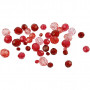 Mix koralików fasetowych Harmony, czerwony harmony, rozmiar 4-12 mm, wielkość otworu 1-2,5 mm, 250 g/ 1 pk.