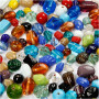 Mieszanka szklanych koralików, ass. kolory, rozmiar 7-18 mm, rozmiar otworu 1 mm, 1000 g/ 1 pk.