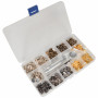 Przyciski Infinity Hearts w plastikowym pudełku z metalowym narzędziem Gold/Black/Silver/Copper 12,5mm - 40 zestawów