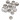 Infinity Hearts Guziki do Samodzielnego Oblekania Materiałem Okrągłe Aluminiowe Srebrne 15mm - 10 par