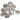 Infinity Hearts Guziki do Samodzielnego Oblekania Materiałem Okrągłe Aluminiowe Srebrne 20mm - 10 par