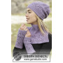 Sweet Verbena by DROPS Design - Zestaw z czapką, ocieplaczem na szyję i pulowerkiem Rozmiar wzoru dzianiny. S/M - M/L