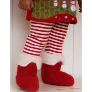 Baby Christmas Slippers by DROPS Design - Filcowane Świąteczne Bamboszki Dziecięce Rozmiar 21 - 48