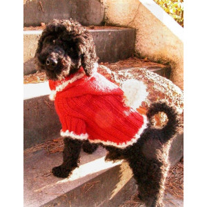 Santa Dog by DROPS Design - Wzór na Dziergany Sweterek Świąteczny dla Pieska Rozmiar XS - M