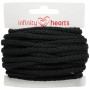 Infinity Hearts Anorak Sznurek Bawełniany Okrągły 5mm 990 Czarny - 5m