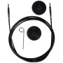 KnitPro Drut / Kabel do wymiennych okrągłych igieł dziewiarskich 126 cm (staje się 150 cm z igłami) Czarny