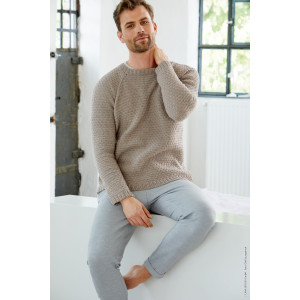 Cool Wool Mélange Men’s Sweater by Lana Grossa - Sweter Męski Reglanowy Wzór na Druty Rozmiar 38/40 - 46/48