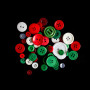 Komplet guzików różnych w Plastikowym Słoiku Białe/Zielone/Czerwone - opakowanie 80 g