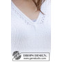 Biały Trail by DROPS Design - Wzór na bluzkę rozmiar S - XXXL
