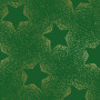 Popelina z nadrukiem foliowym w gwiazdki złota 145cm 025 Zielona - 50cm