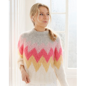Różowy sweter Lemonade od DROPS Design - wzór na bluzkę rozmiar S - XXXL
