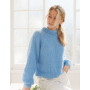 Blueberry Cream Sweater by DROPS Design - wzór na bluzkę rozmiar S - XXXL